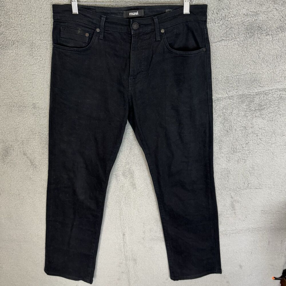 Mavi Pants Mens 32x29 Black Matt Relaxed Straight‎ Leg Chino 5-Pocket Cotton